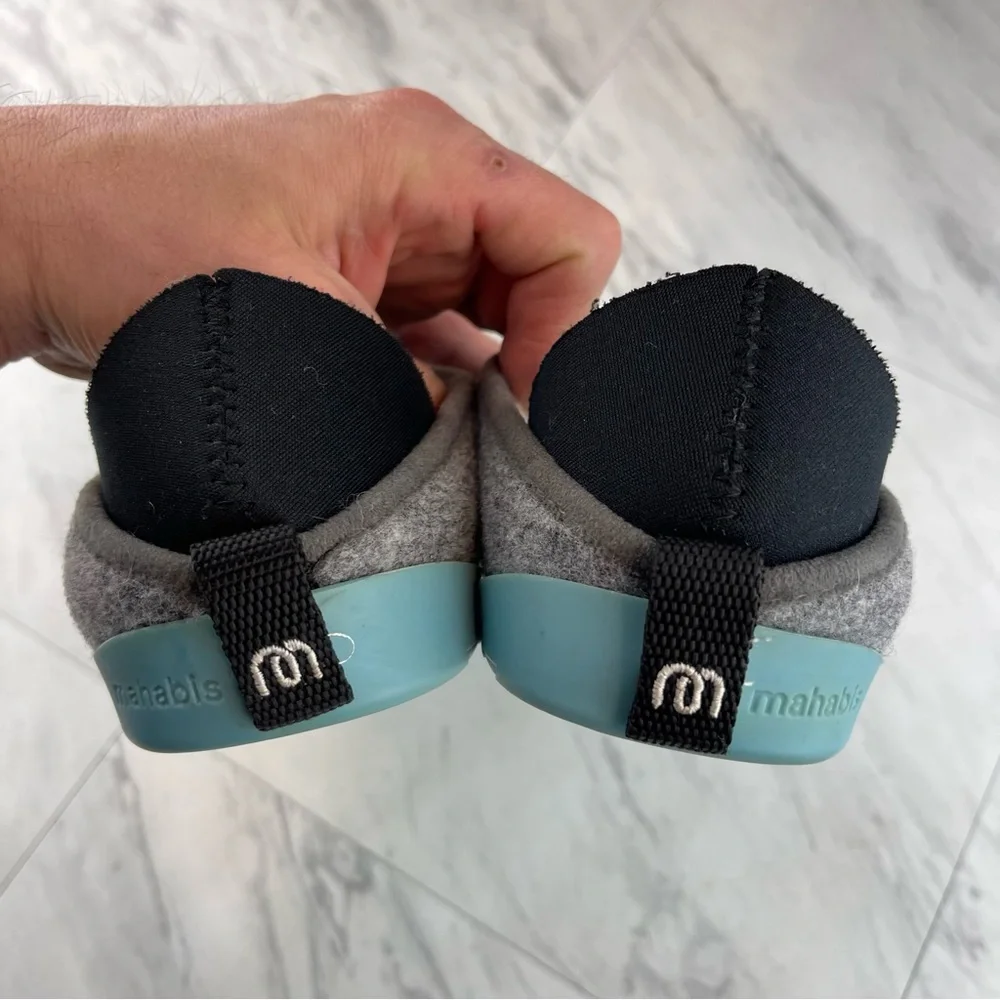 -Mahabis Gray Classic Slip-On Removable Rubber Bottom Slippers 37 EU | 6.5-7 US_6
